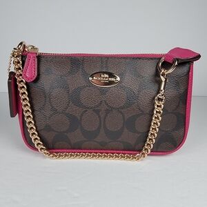 NWOT - COACH - Nolita - Signature Canvas Handbag Brown/Fuchsia Gold Hardware